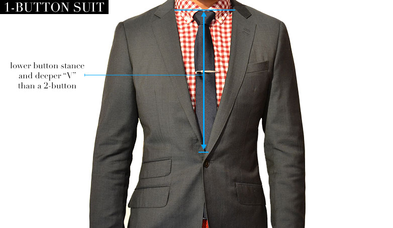gray one button suit