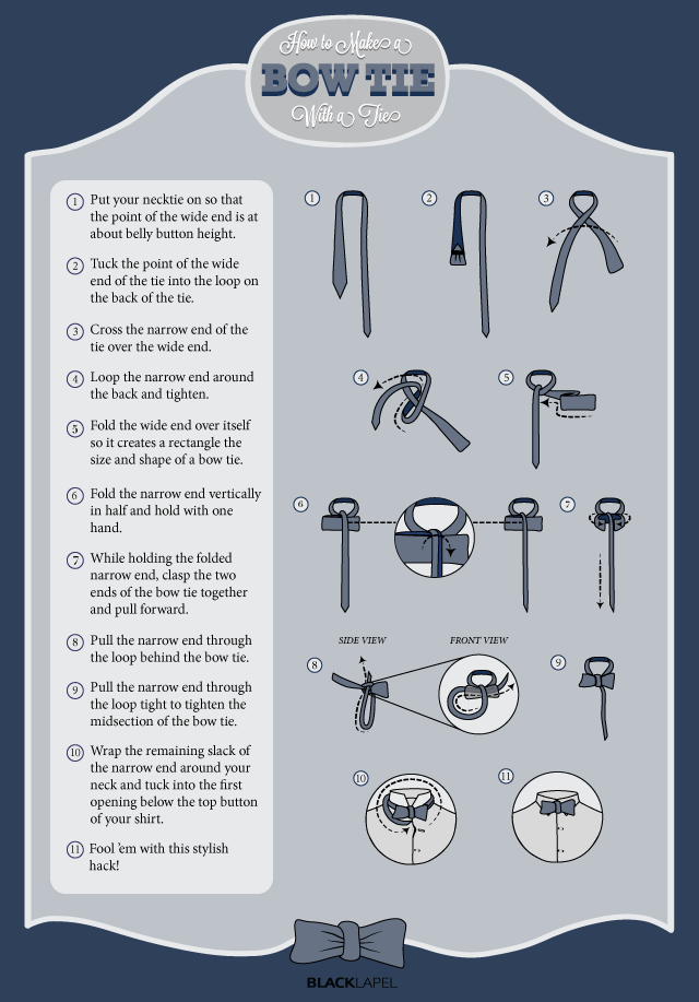 How To Make A Bow Tie Out Of A Tie [infographic]