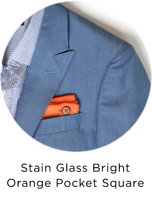 Stain Glass Bright Orange Pocket Square
