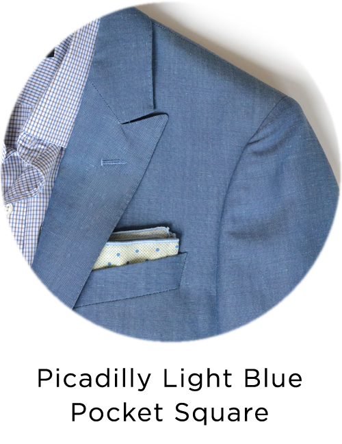 Picadilly Light Blue Pocket Square
