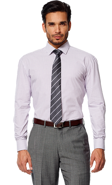 5 Essential Men's Dress Shirts of Summer 2 - Purple Grid Check Broadcloth Custom Dress Shirt