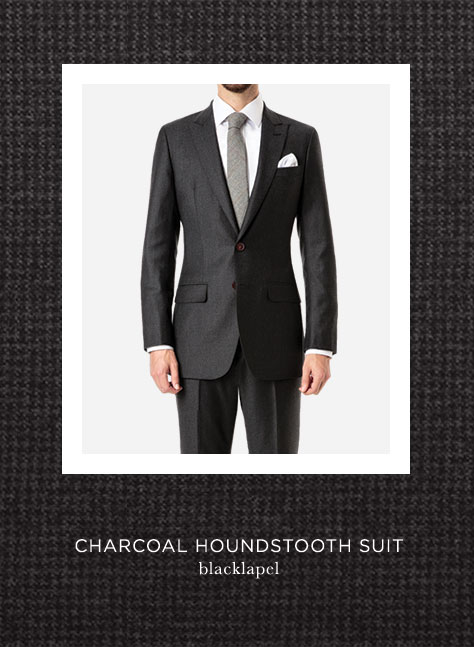 Men's Winter Fashion - Highbridge Charcoal Houndstooth Custom Suit by Black Lapel 