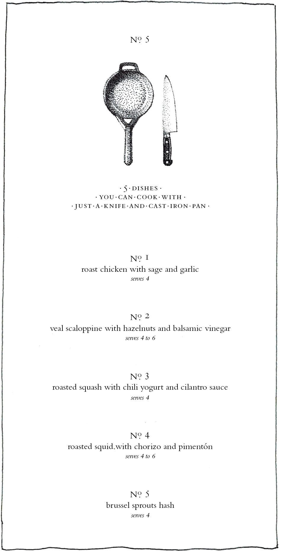 menu