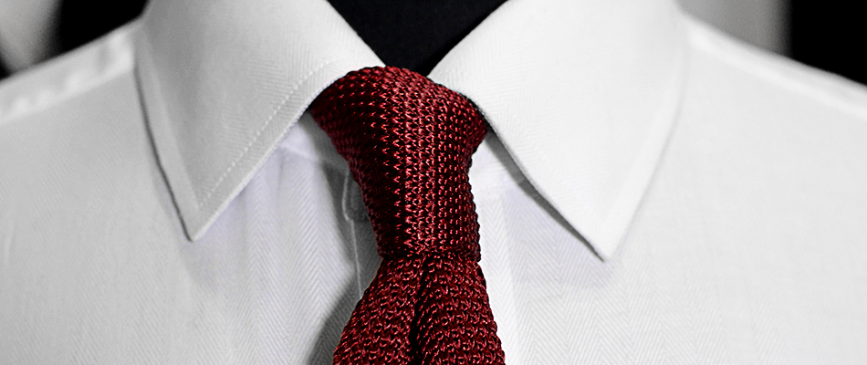 Textured Solid Red Knit Tie