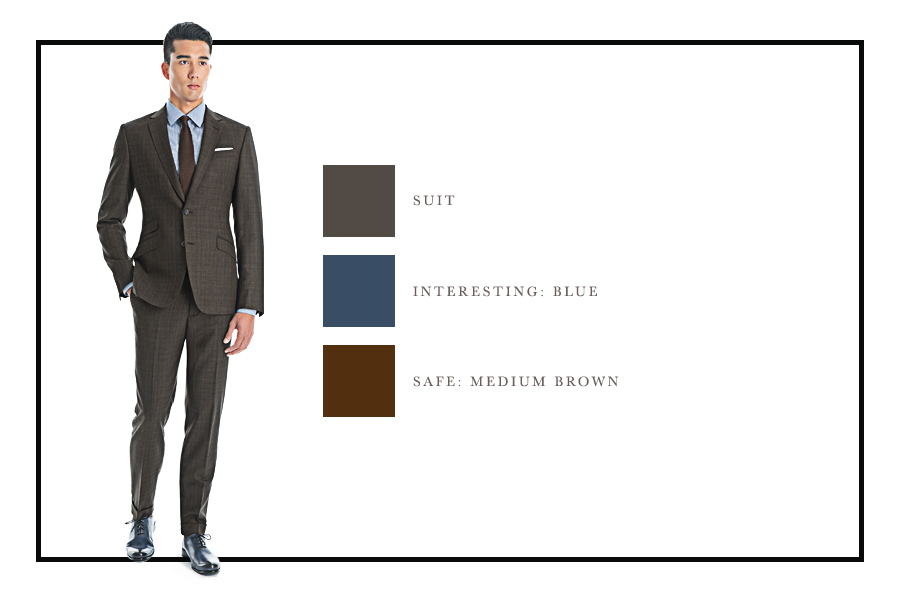 Charcoal Brown with Blue Overcheck Custom Suit