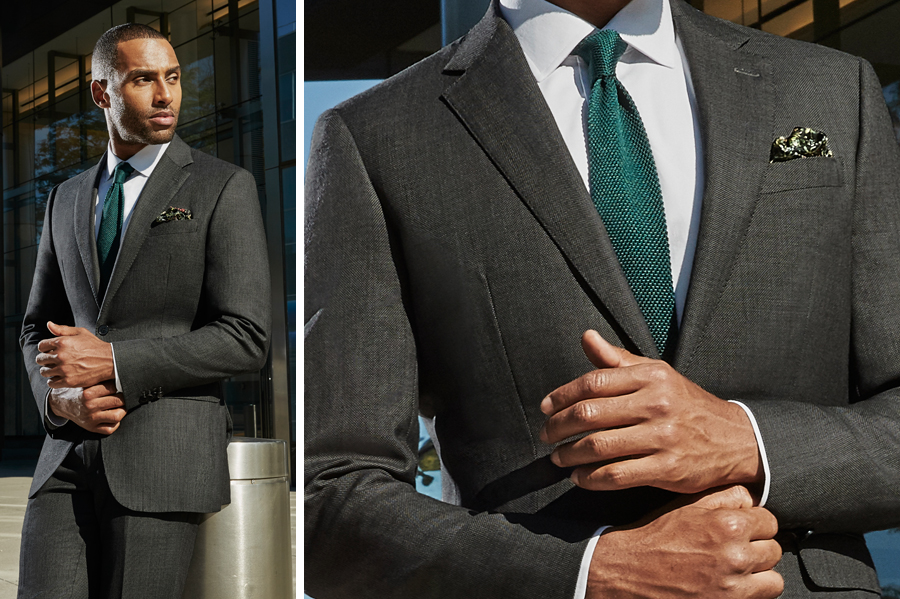 Gray Birdseye Custom Suit