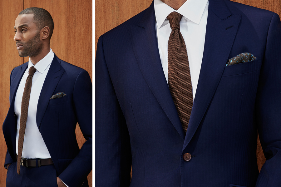 Persian Blue Herringbone Custom Suit