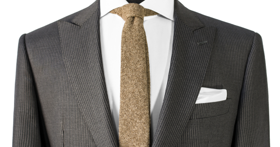Graphite Gray Pinstripe Custom Suit and Tie Combinations