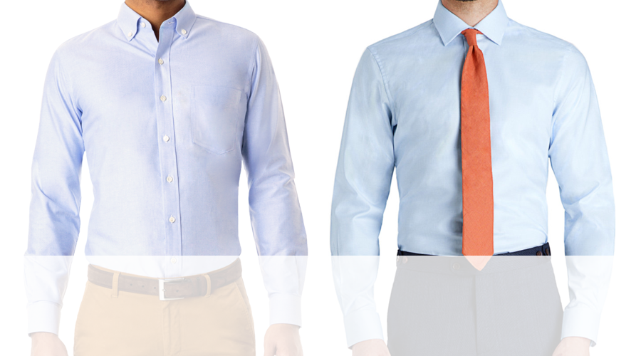 Light Blue Imperial Oxford Shirt vs Solid Light Blue Oxford Shirt