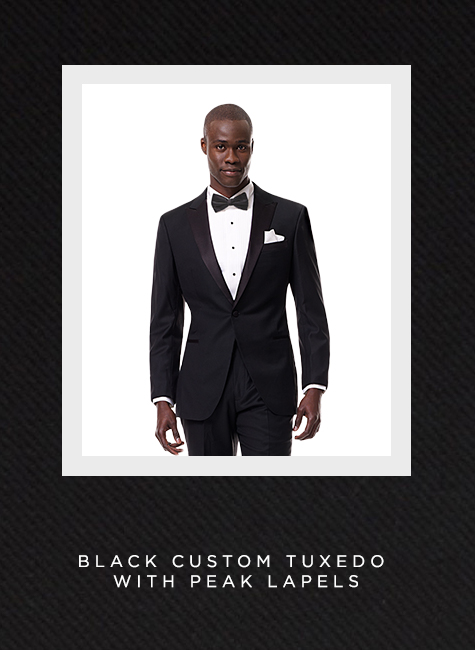 Ultimate Wedding Tux Guide - Black-Custom-Tuxedo-with-Peak-Lapels