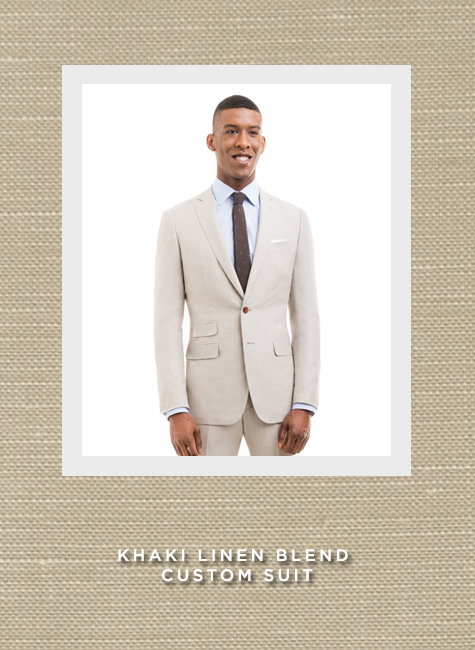 Wedding Tux Guide - Khaki Linen Blend Custom Suit