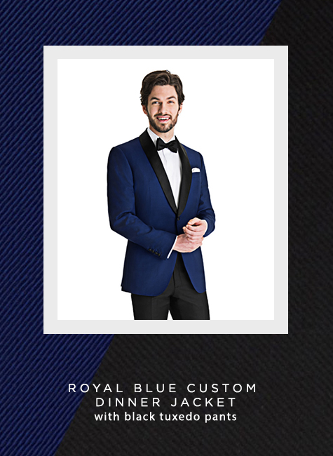 Wedding Tux Guide - Royal Blue and Black Custom Dinner Jacket and Pants