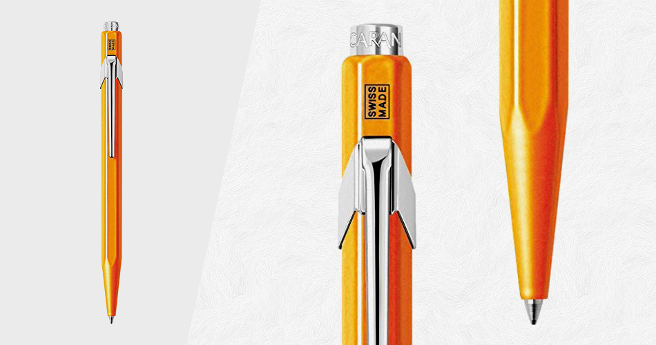 Caran-D'ache-Ballpoint-Pen-Metal-Fluorescent-Orange