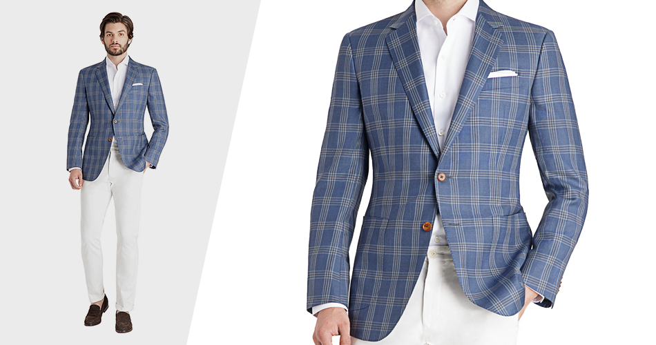 French Blue Check Blazer