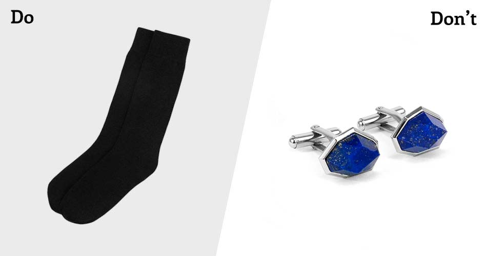 black socks for funeral and blue cufflinks not for funeral