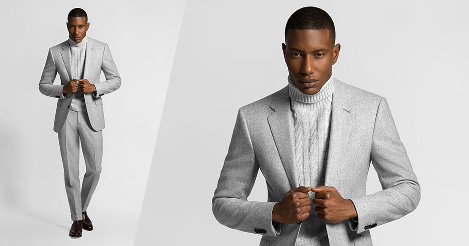 Grey turtleneck 2024 with suit