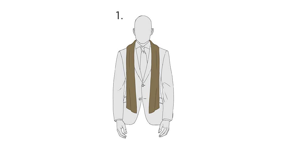 how to drape scarf on suit for men