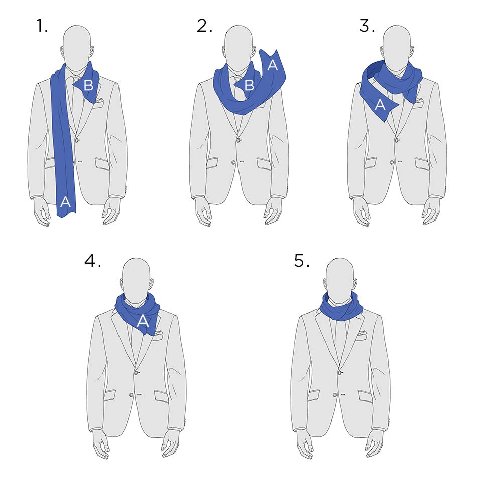 how to tie scarf infinity style for mens suit