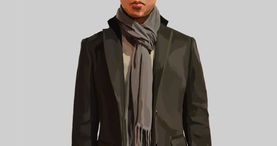 man wearing scarf style slipknot 