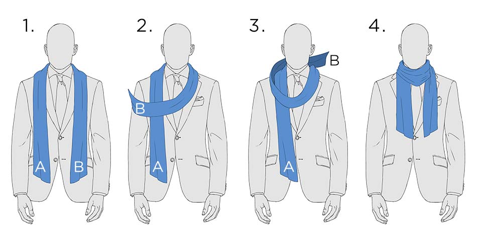 how to style scarf with suit for men wrap style