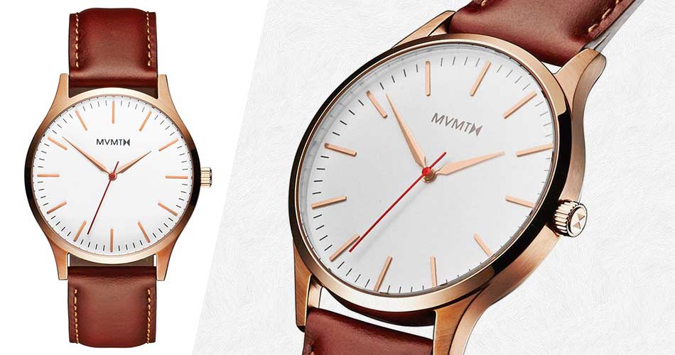 MVMT The 40 Gold Natural Tan Watch