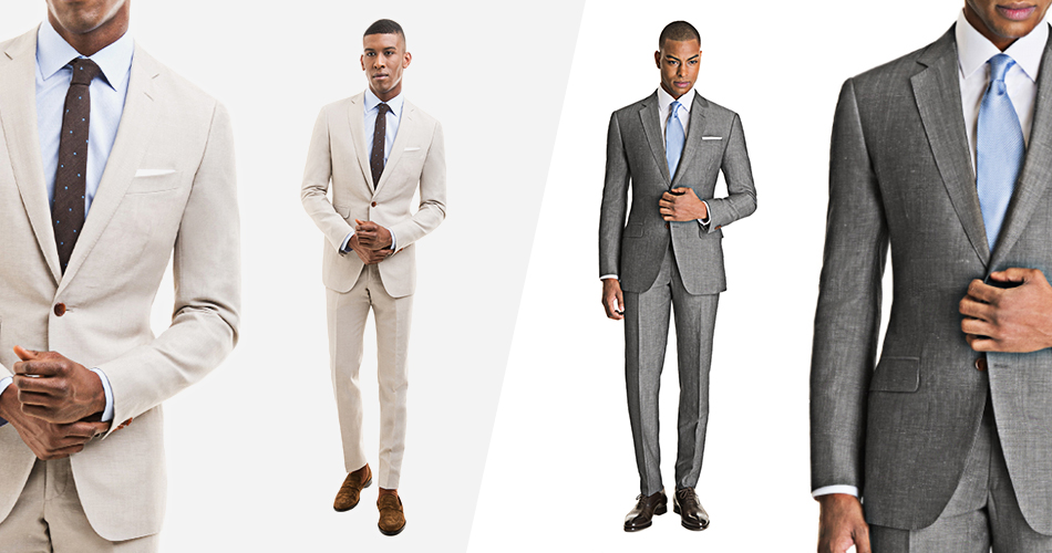 four men with white and gray suits side by side