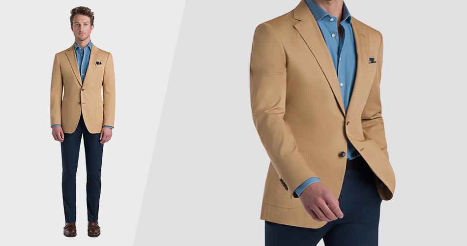 Suit with hot sale khaki pants