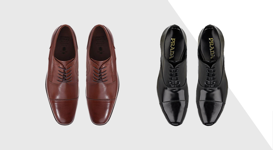two pairs of dress shoes side by side