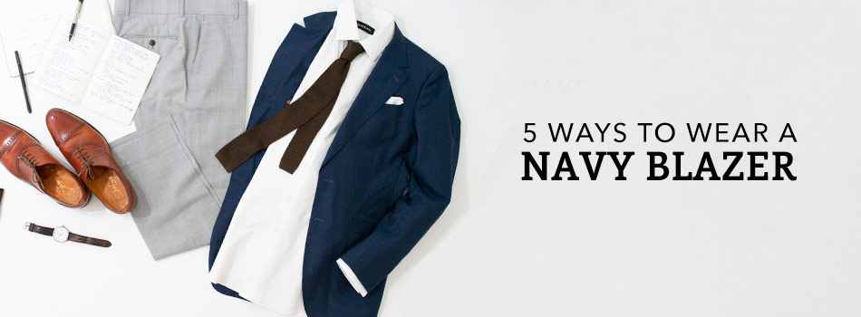 navy sports coat with gray pants