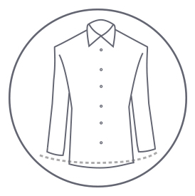 suit alterations showing hemming dress shirt