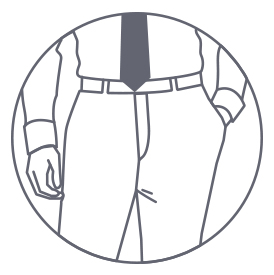suit alterations showing crotch rise adjustments
