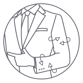 suit alterations showing tapering suit jacket sleeves