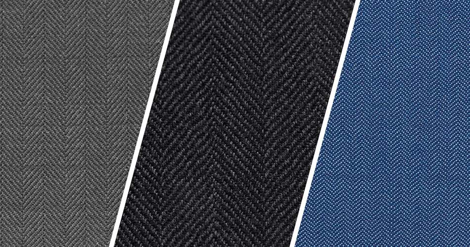 herringbone suit fabric side by side