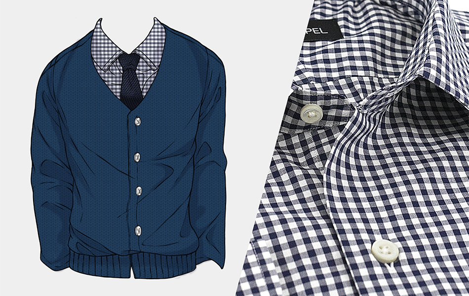 Dress shirt with cardigan best sale