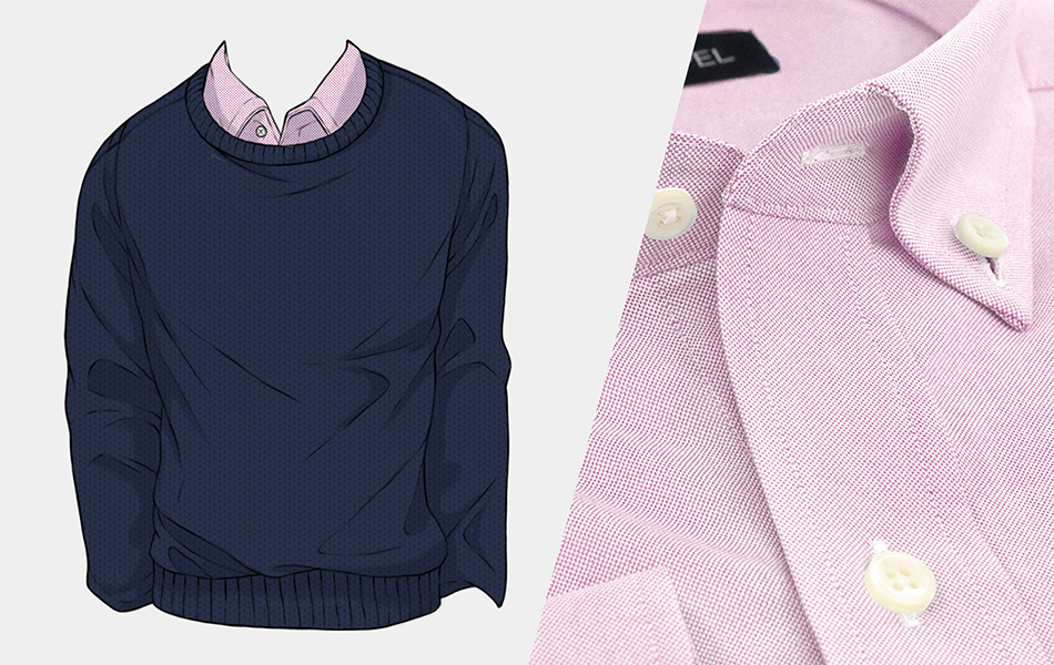 Sweaters to wear over hotsell collared shirt