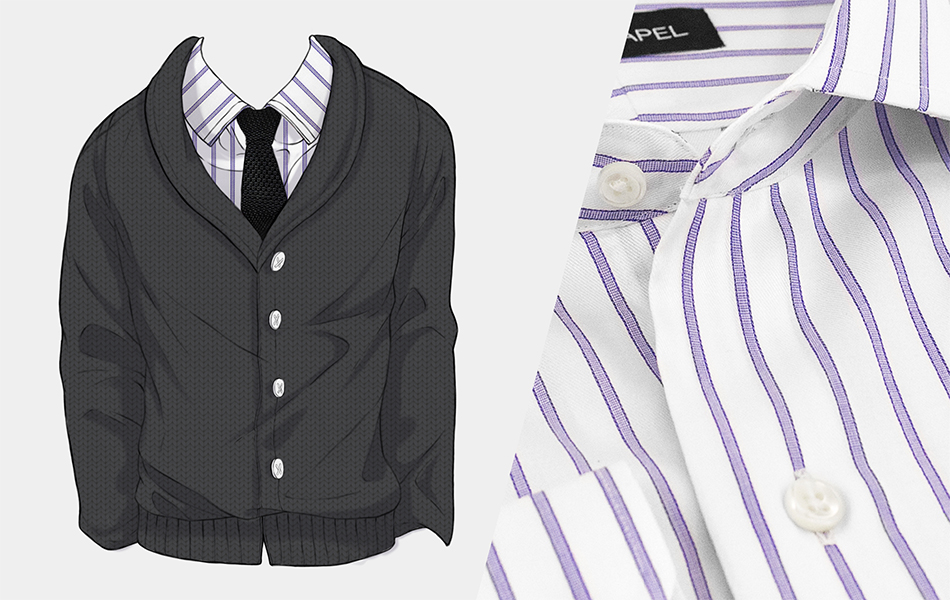 Sweater over dress shirt and tie on sale