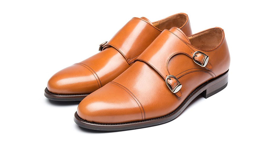a pair of brown monk strap quero hudson light brown shoes