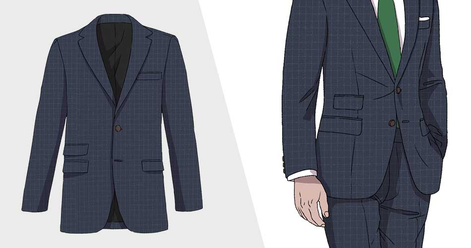 Double pocket 2024 suit jacket