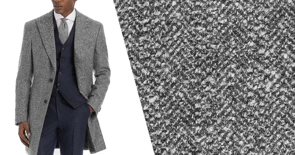 man wearing gray cashmere blend topcoat
