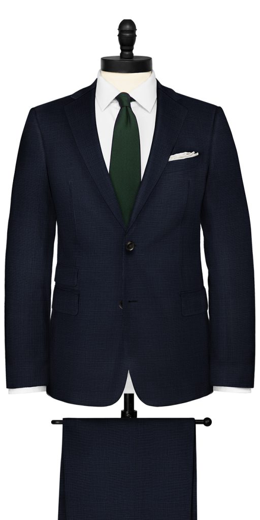 navy blue glen plaid suit