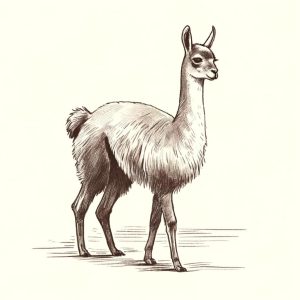 vicuna animal sketch 