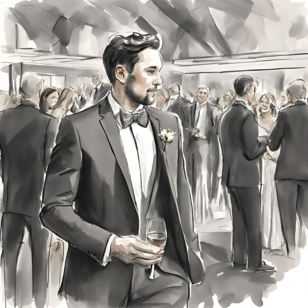 cocktail attire for men at a wedding