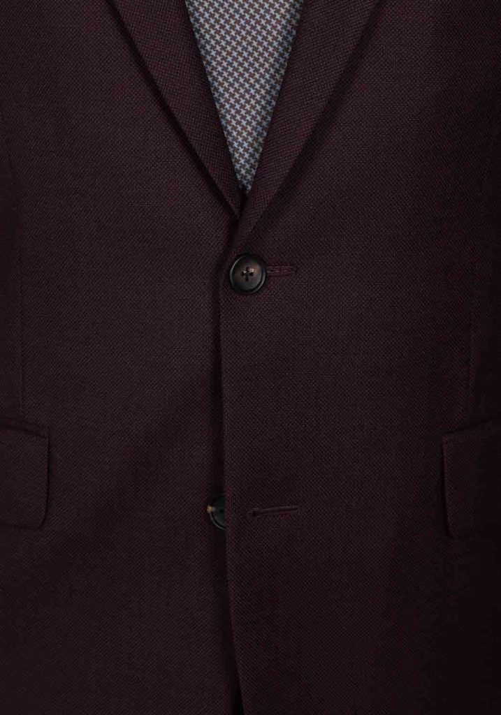 maroon birdseye suit